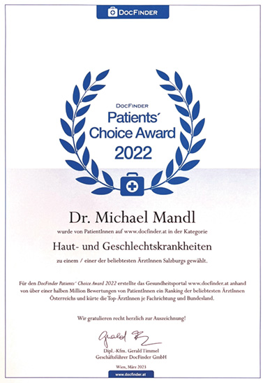 Ausgezeichnung DocFinder Patient’s Choice Award